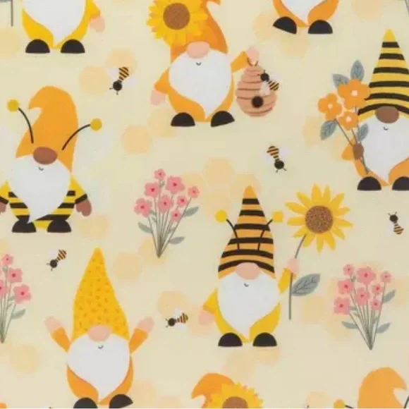 Gnomes & Sunflowers Kitchen Cutting Board Bees Beehives Flowers Bright Yellow - Picture 4 of 4